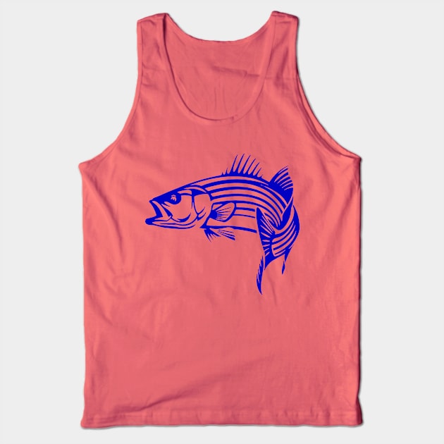 Striped Bass Tank Top by  The best hard hat stickers 